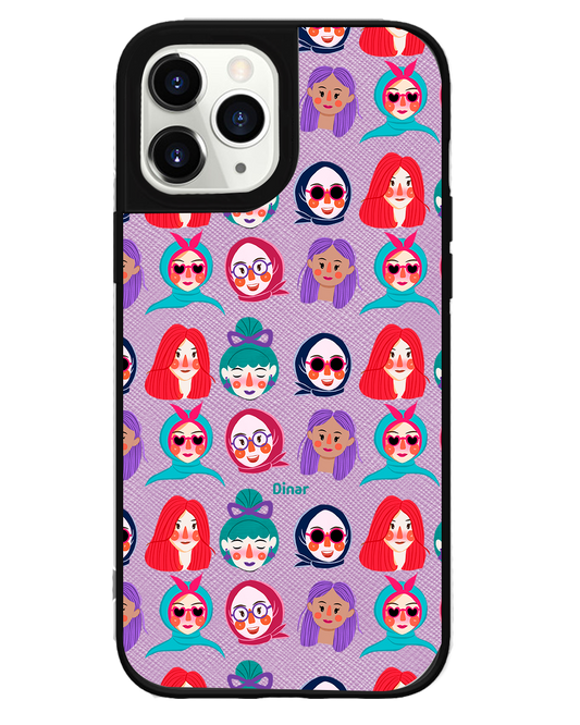 iPhone Leather Grip Case - Cute Sweety Faces