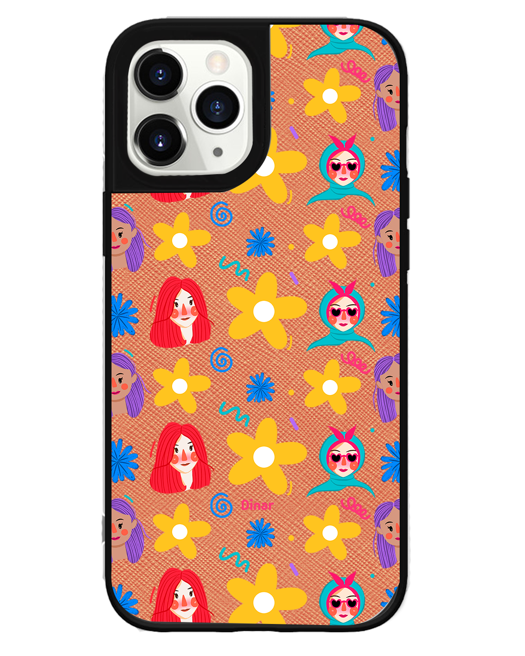 iPhone Leather Grip Case - Daisy Faces