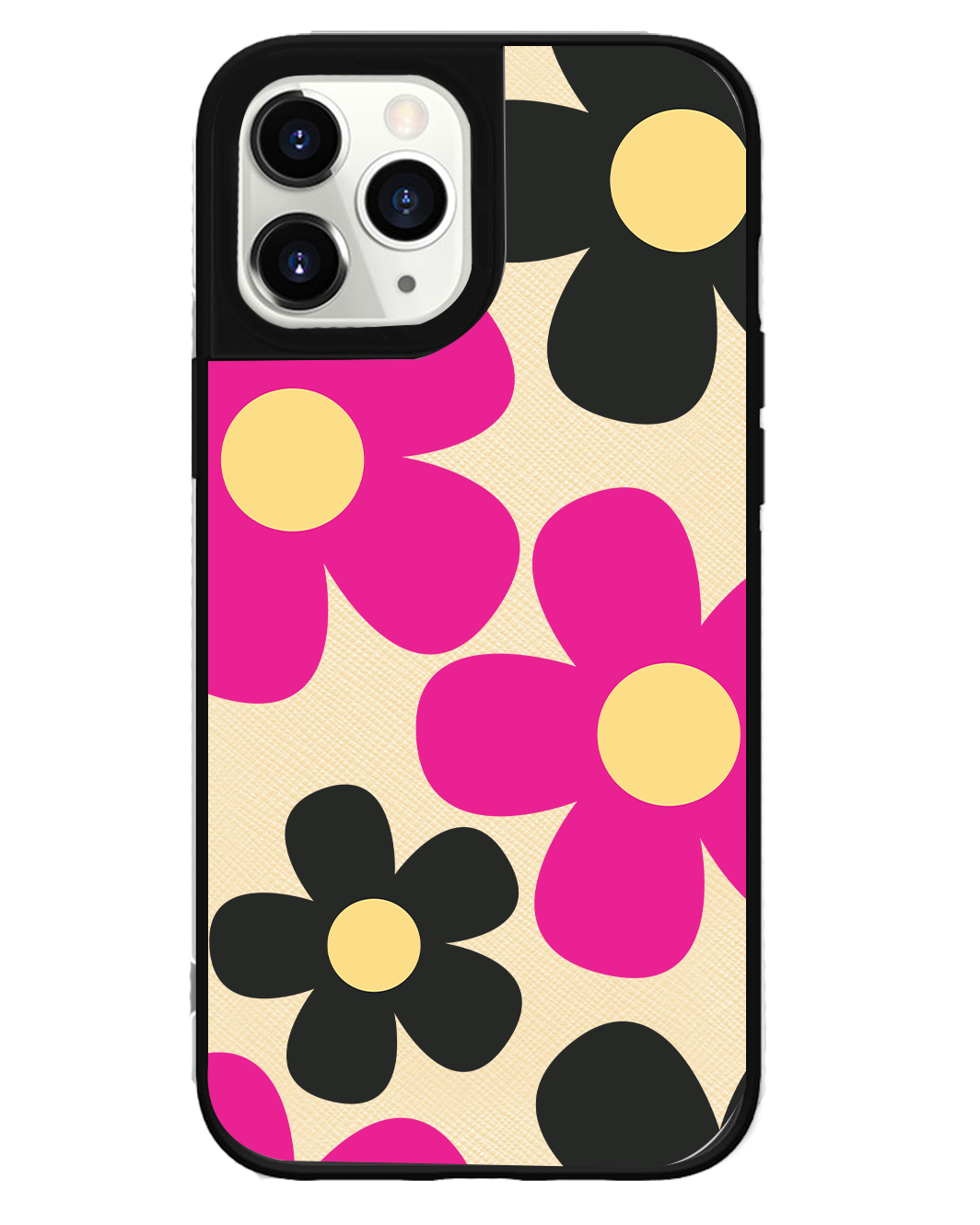 iPhone Leather Grip Case - Daisy Hot Pink