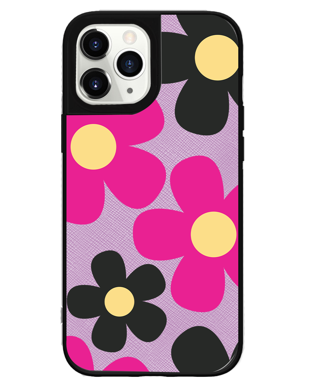 iPhone Leather Grip Case - Daisy Hot Pink