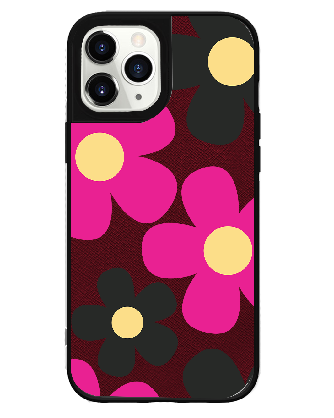 iPhone Leather Grip Case - Daisy Hot Pink