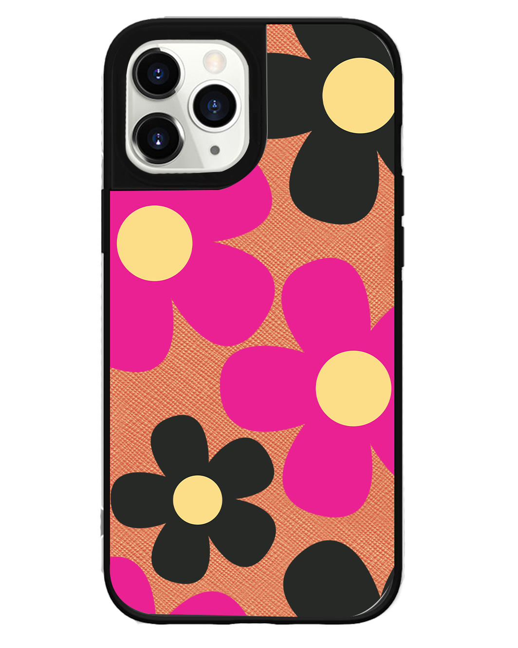 iPhone Leather Grip Case - Daisy Hot Pink