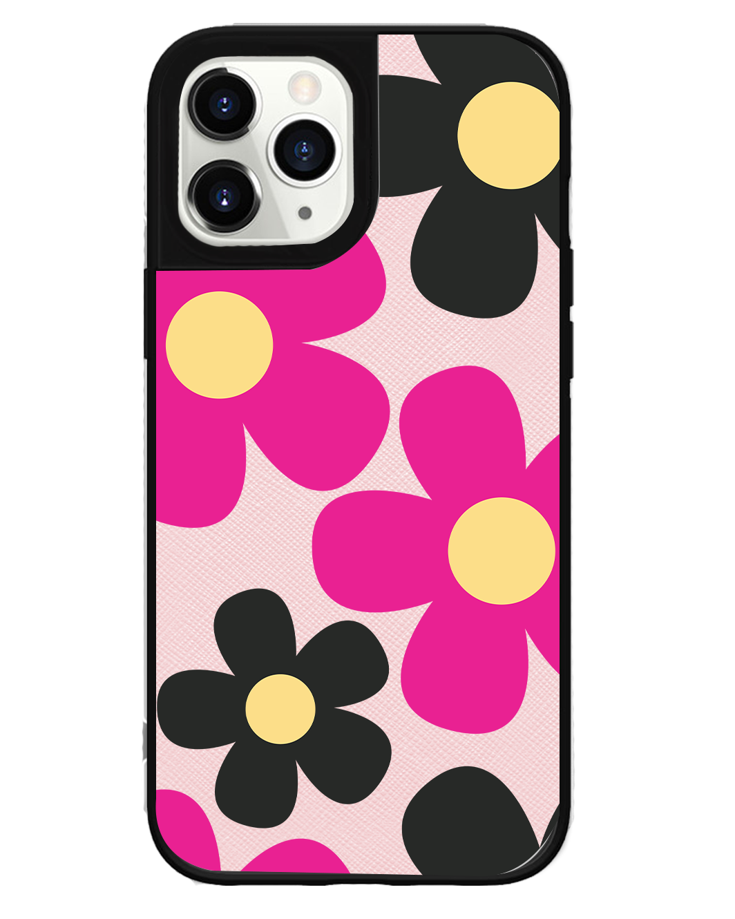 iPhone Leather Grip Case - Daisy Hot Pink