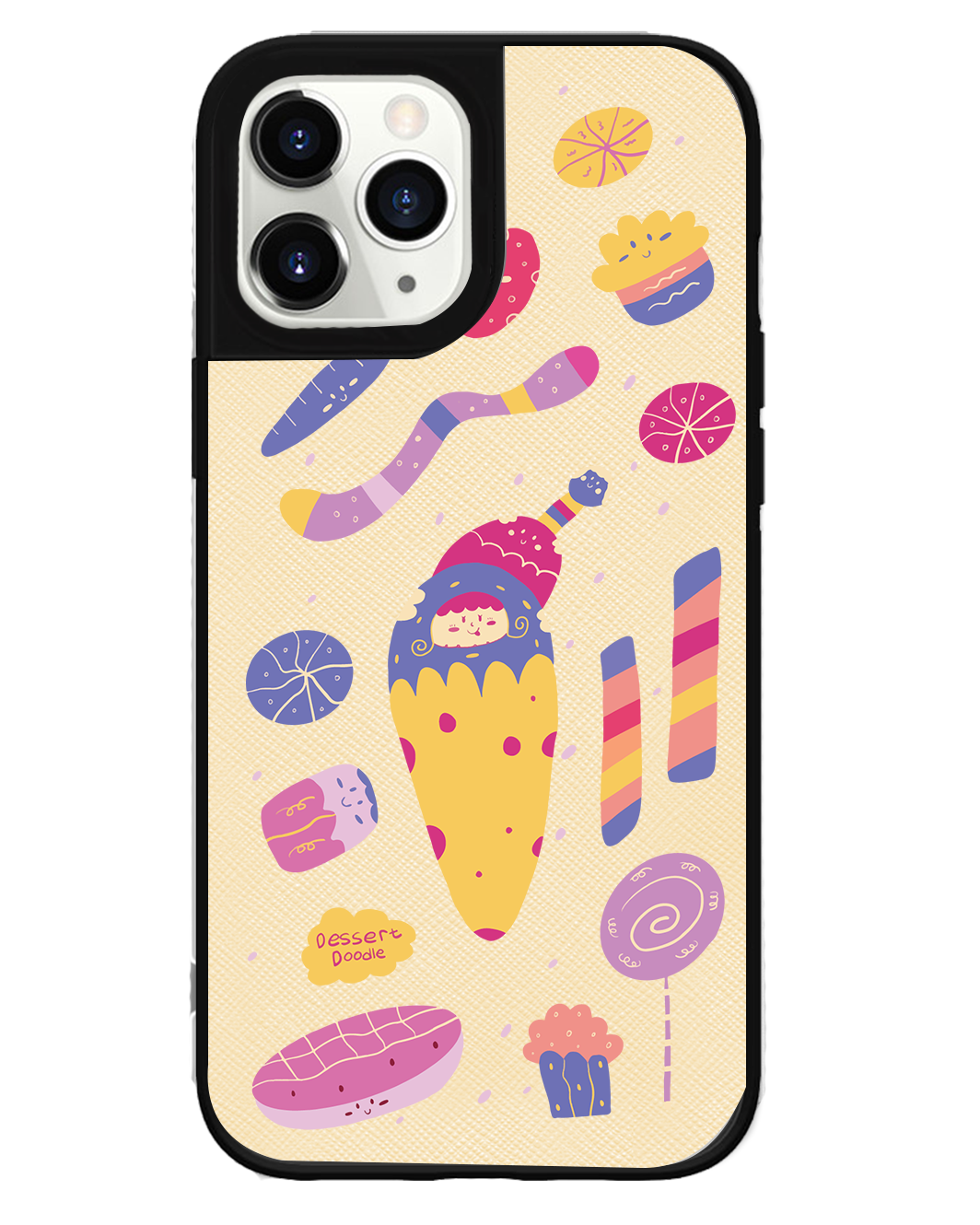 iPhone Leather Grip Case - Dessert Doodle