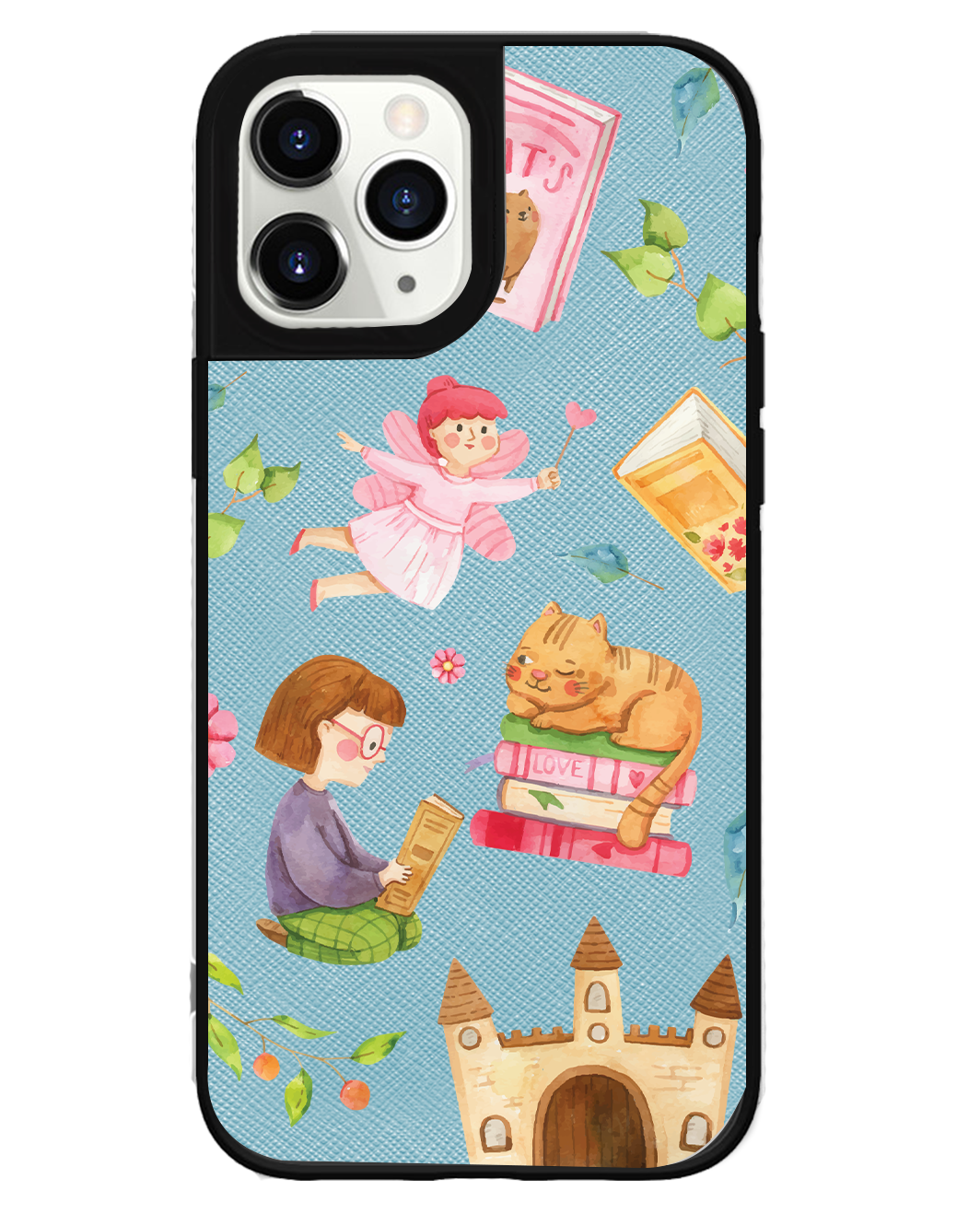 iPhone Leather Grip Case - Fairy Cat