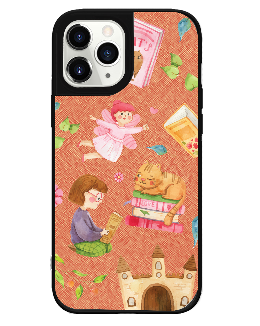 iPhone Leather Grip Case - Fairy Cat