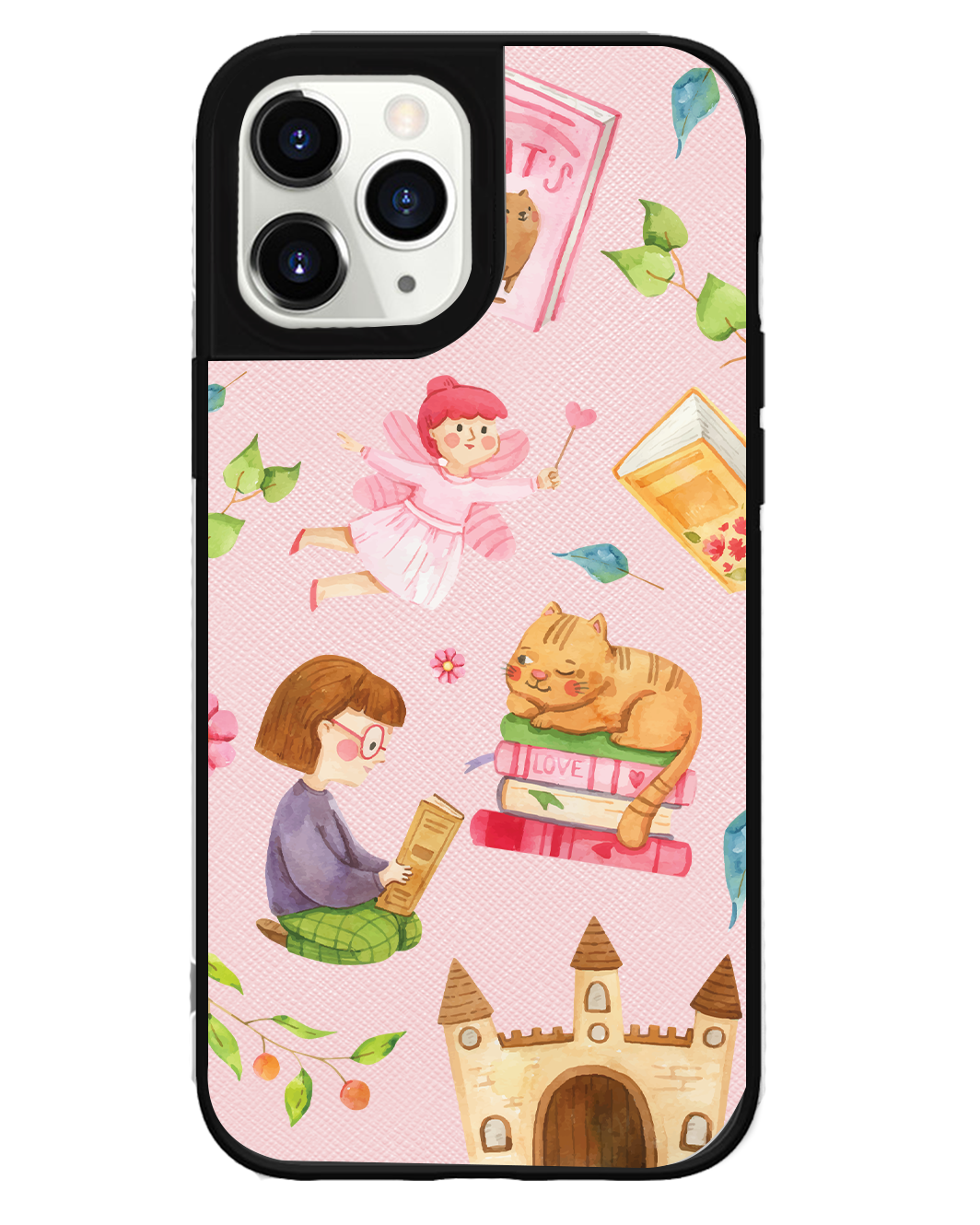 iPhone Leather Grip Case - Fairy Cat