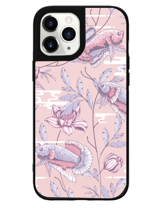 iPhone Leather Grip Case - Fish & Floral 1.0
