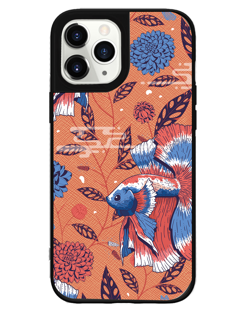 iPhone Leather Grip Case - Fish & Floral 2.0
