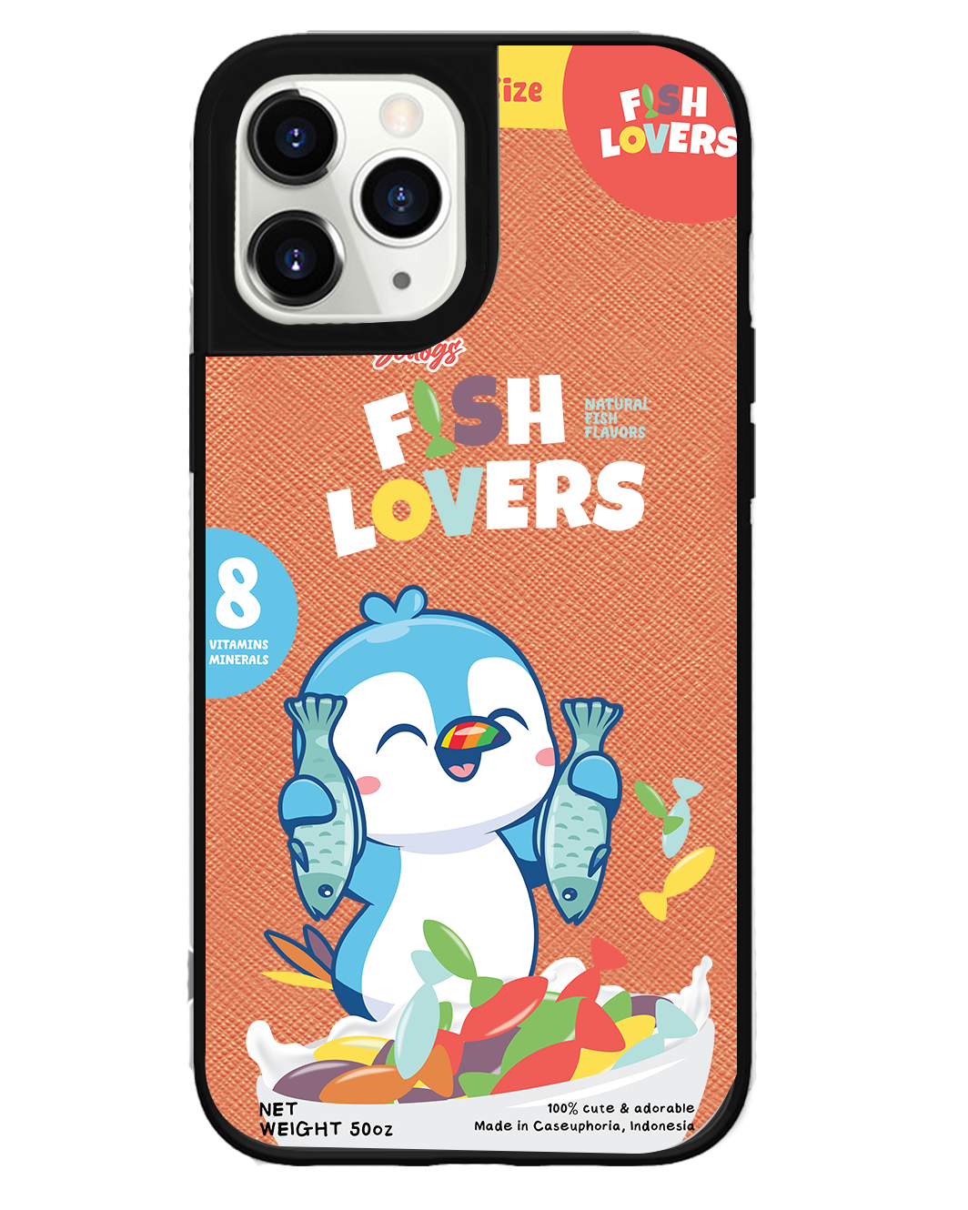 iPhone Leather Grip Case - Fish Lovers