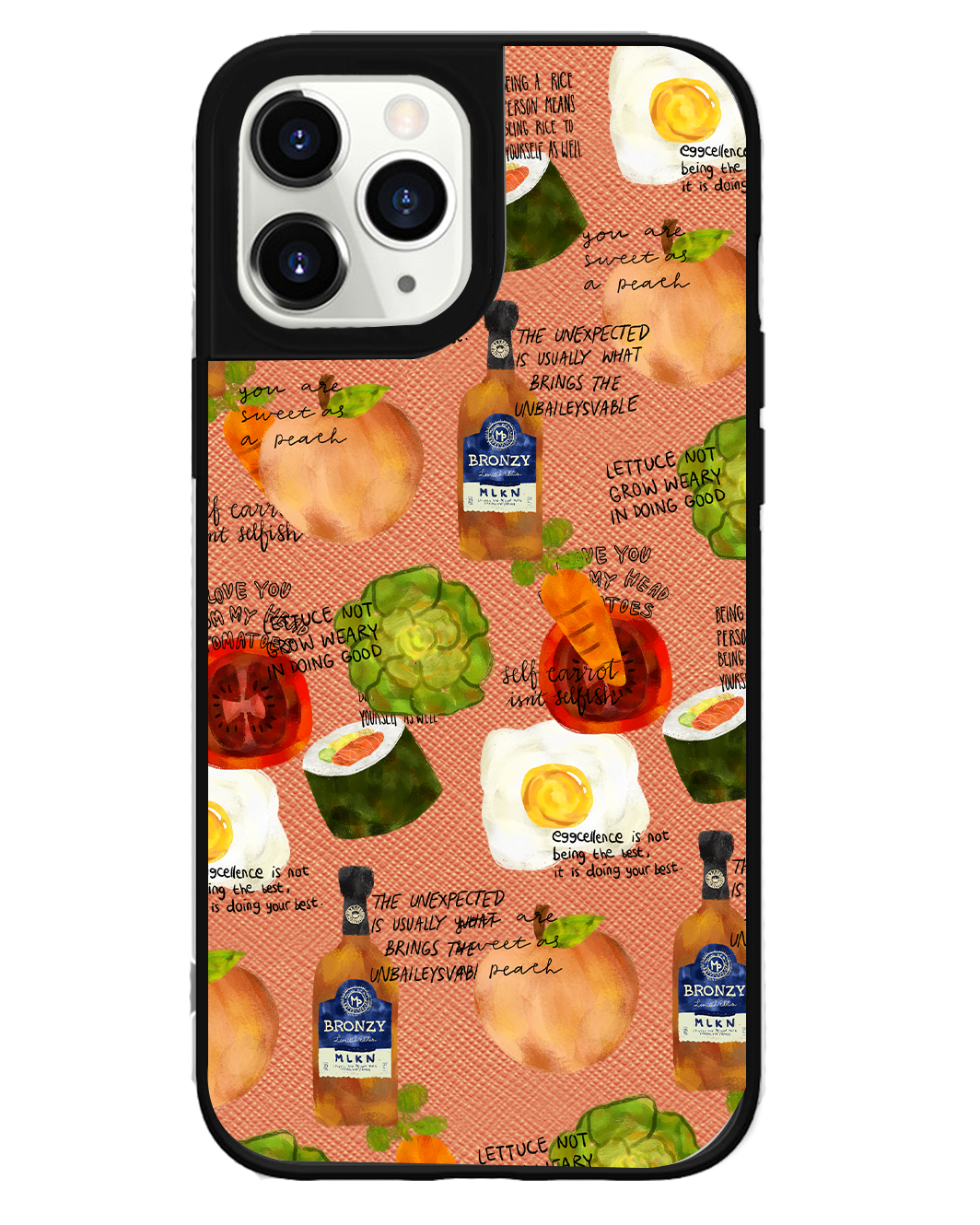 iPhone Leather Grip Case - Food can talk too