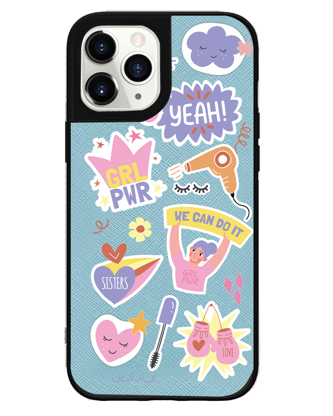 iPhone Leather Grip Case - Girl Power Sticker Pack