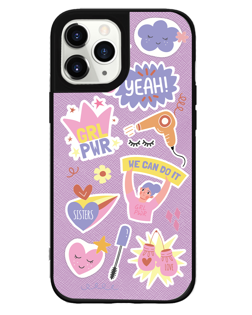 iPhone Leather Grip Case - Girl Power Sticker Pack