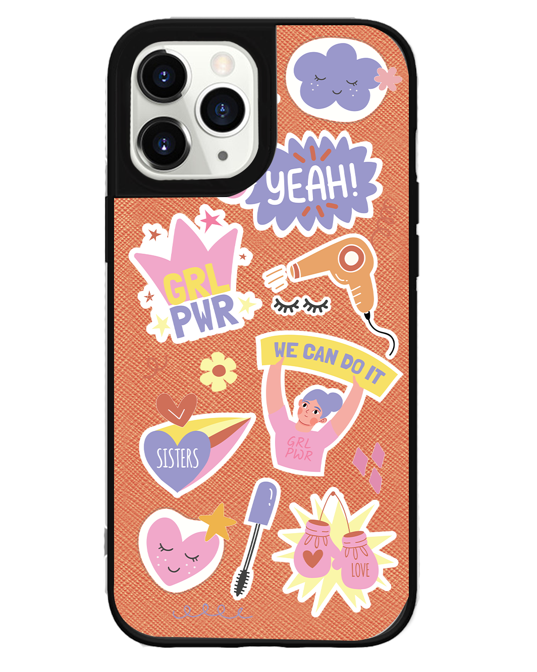 iPhone Leather Grip Case - Girl Power Sticker Pack