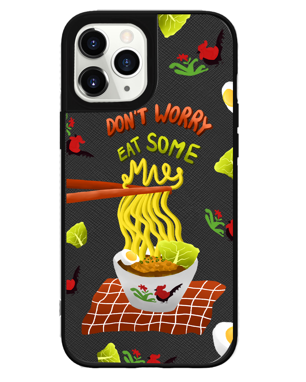 iPhone Leather Grip Case - Go Eat Some Mie