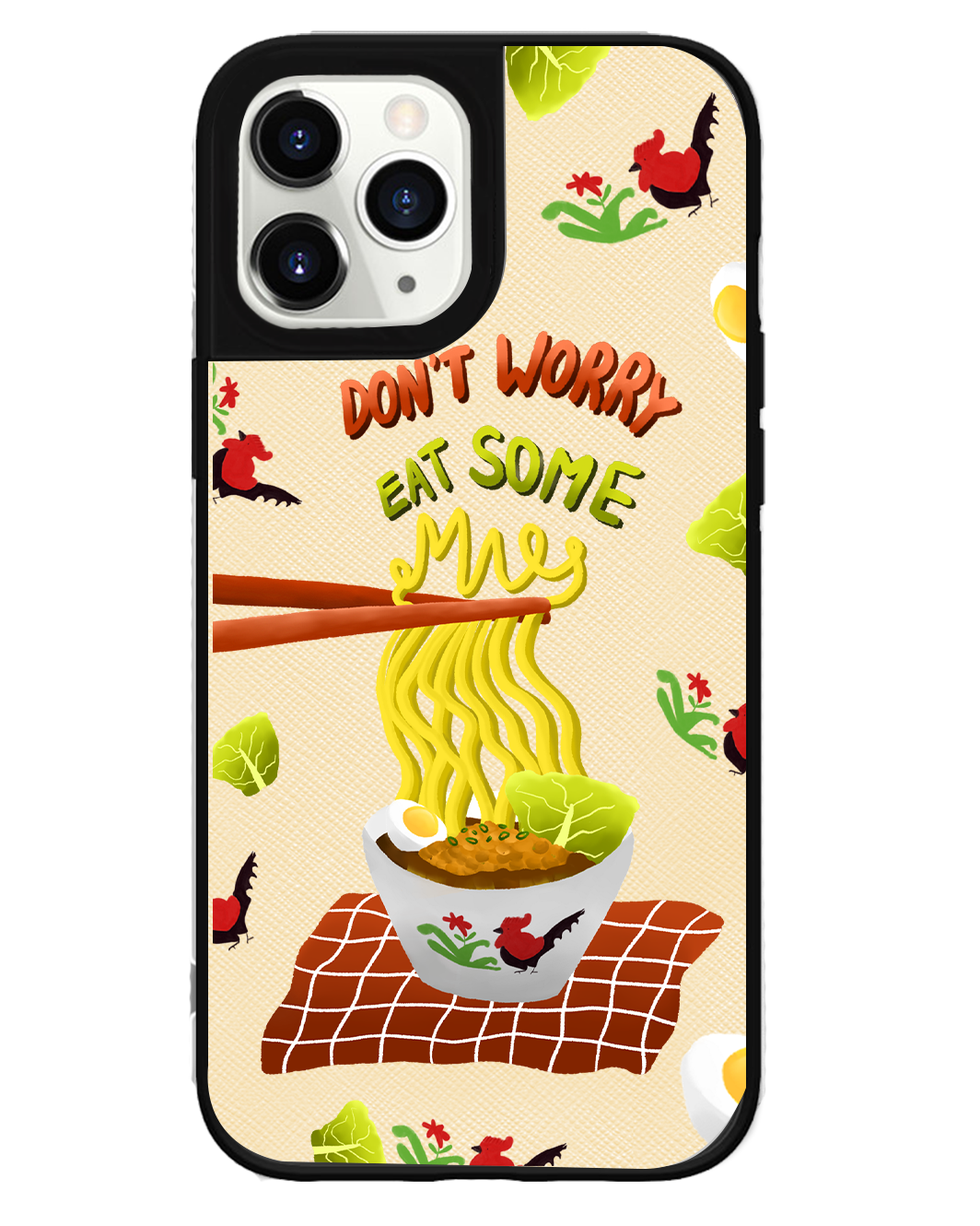 iPhone Leather Grip Case - Go Eat Some Mie