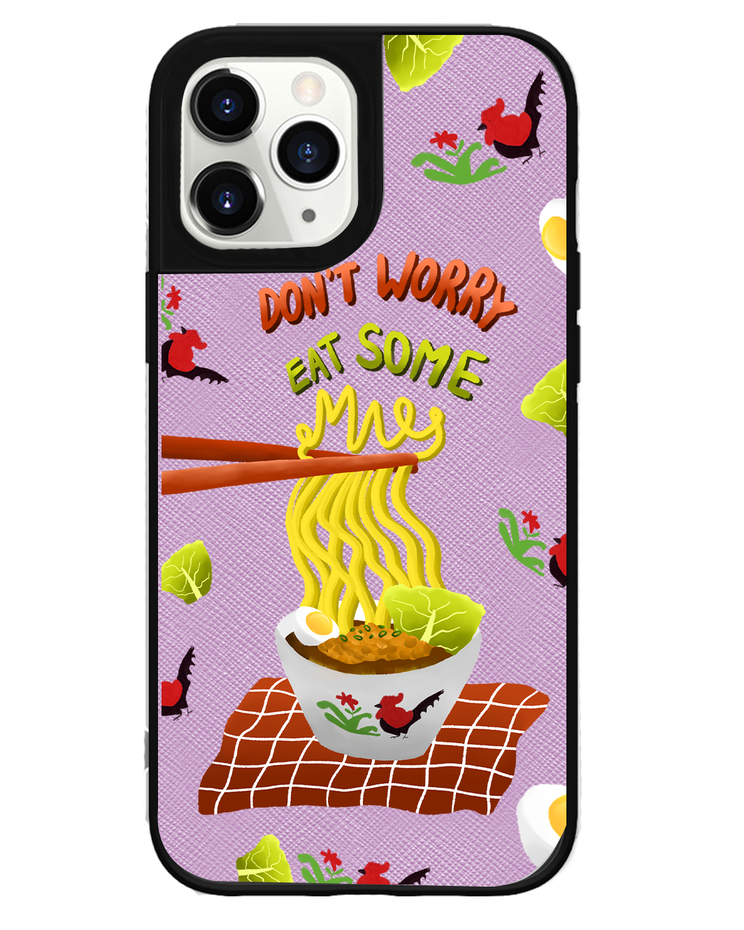 iPhone Leather Grip Case - Go Eat Some Mie