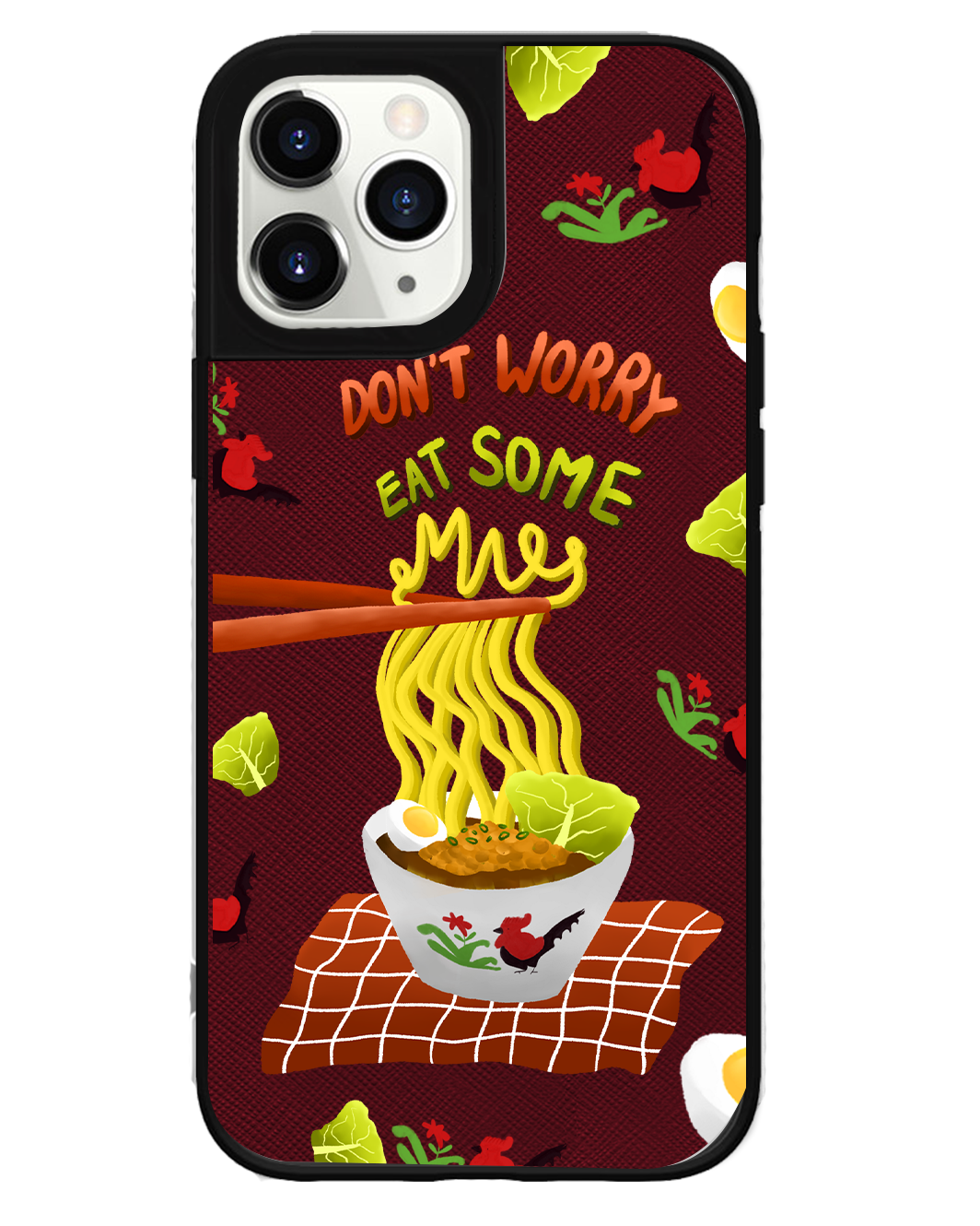 iPhone Leather Grip Case - Go Eat Some Mie