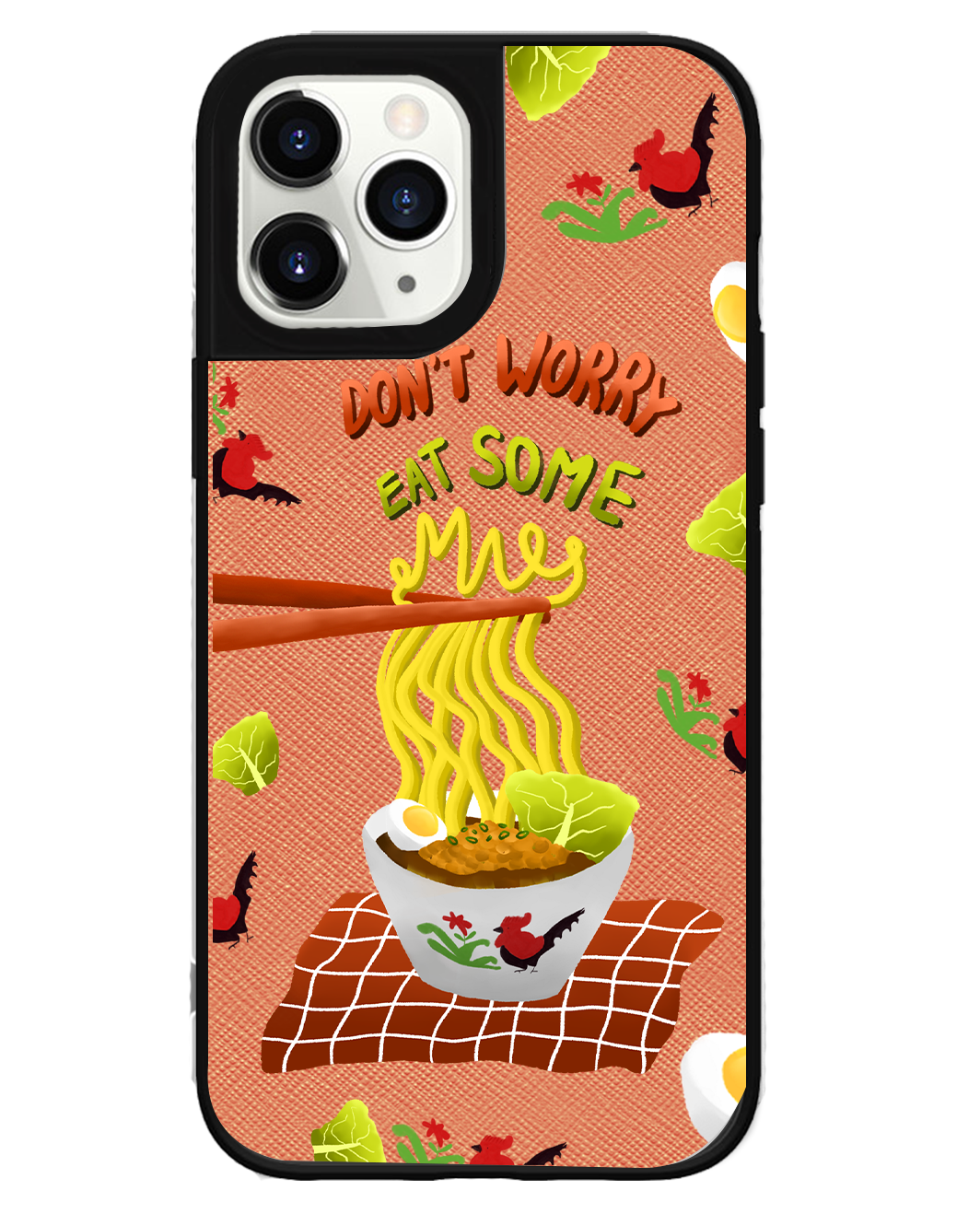 iPhone Leather Grip Case - Go Eat Some Mie