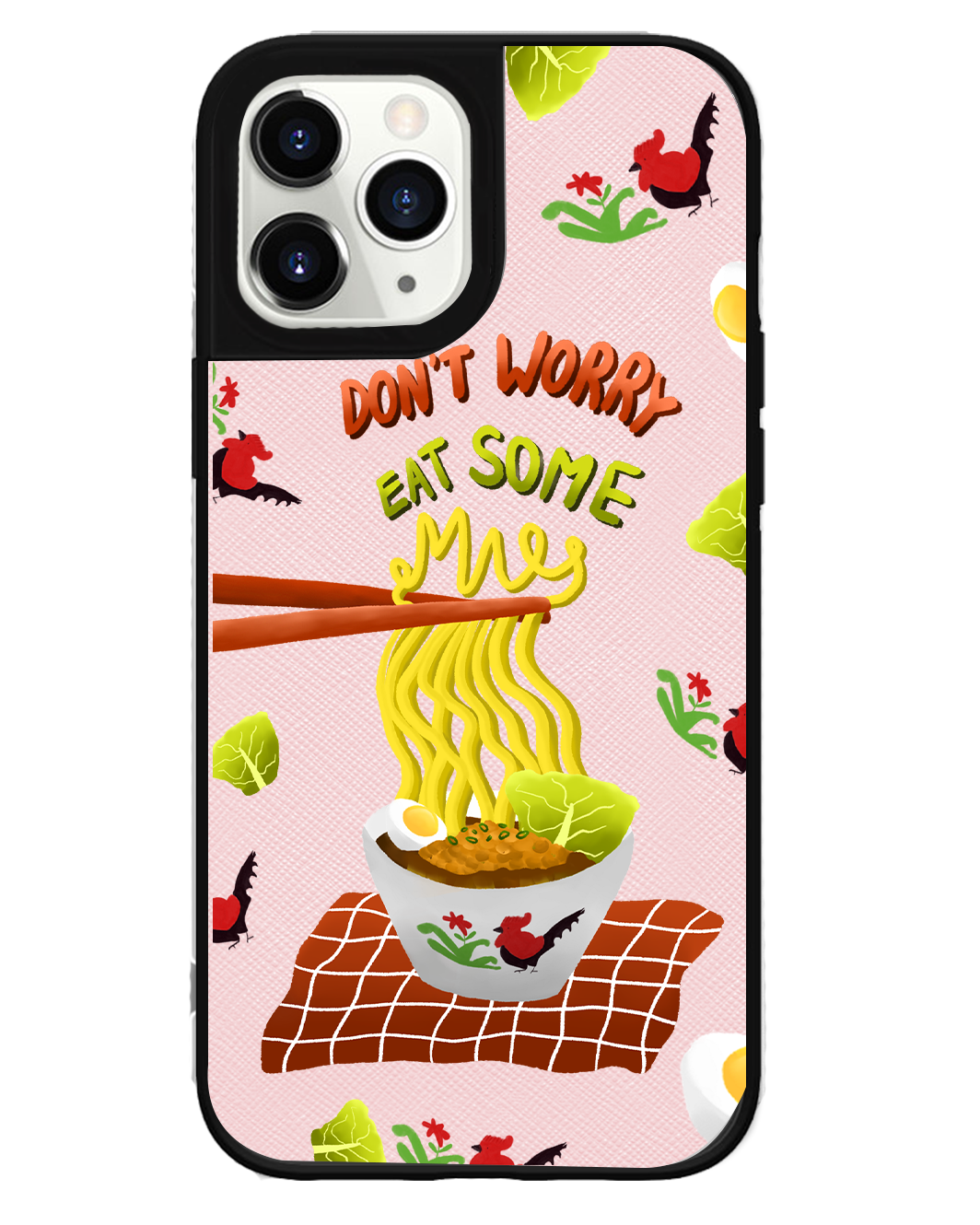 iPhone Leather Grip Case - Go Eat Some Mie