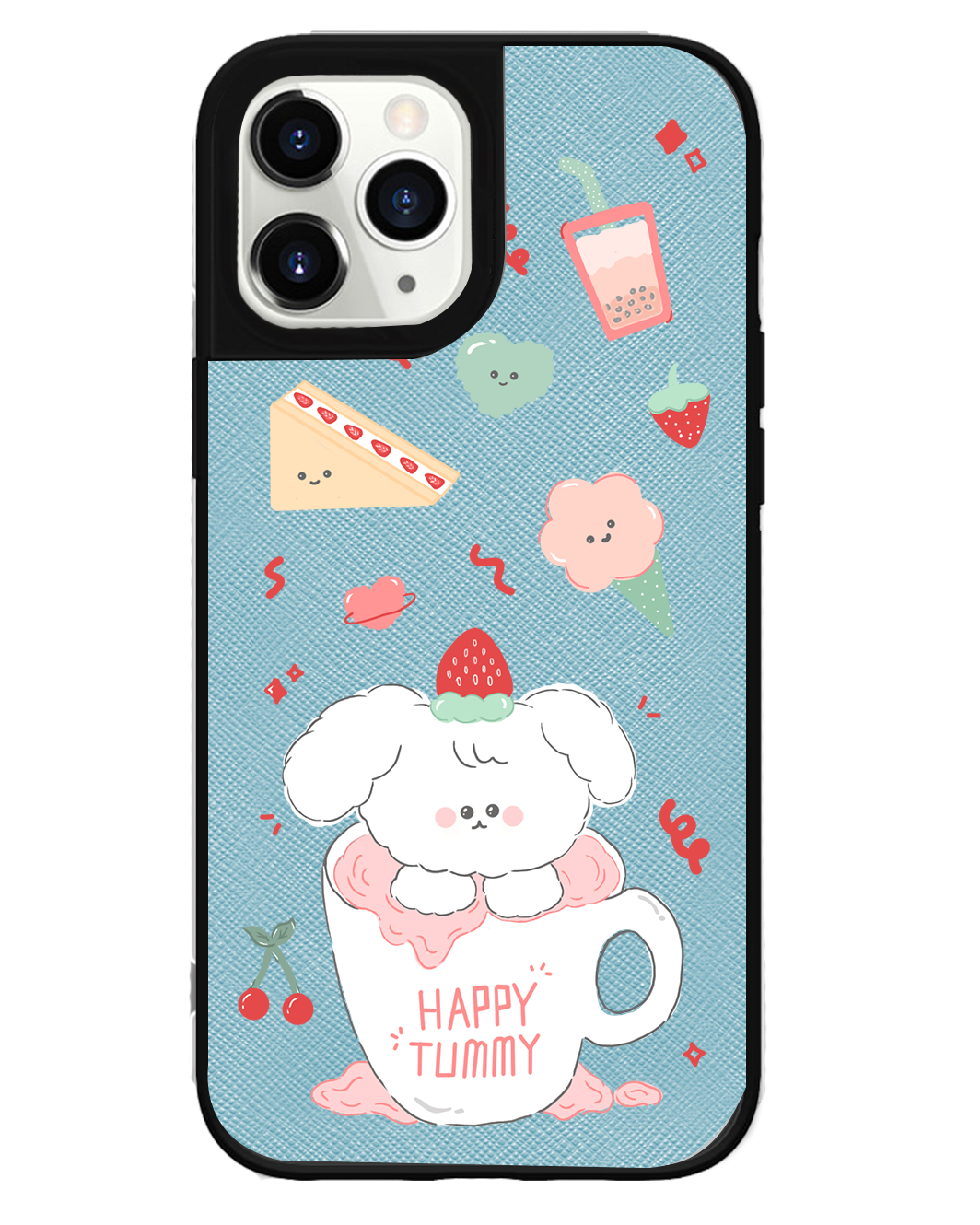 iPhone Leather Grip Case - Happy Tummy