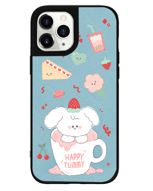 iPhone Leather Grip Case - Happy Tummy