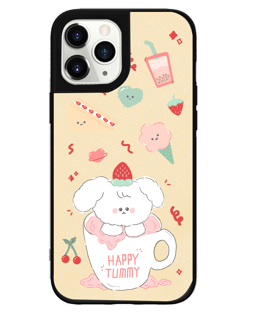 iPhone Leather Grip Case - Happy Tummy