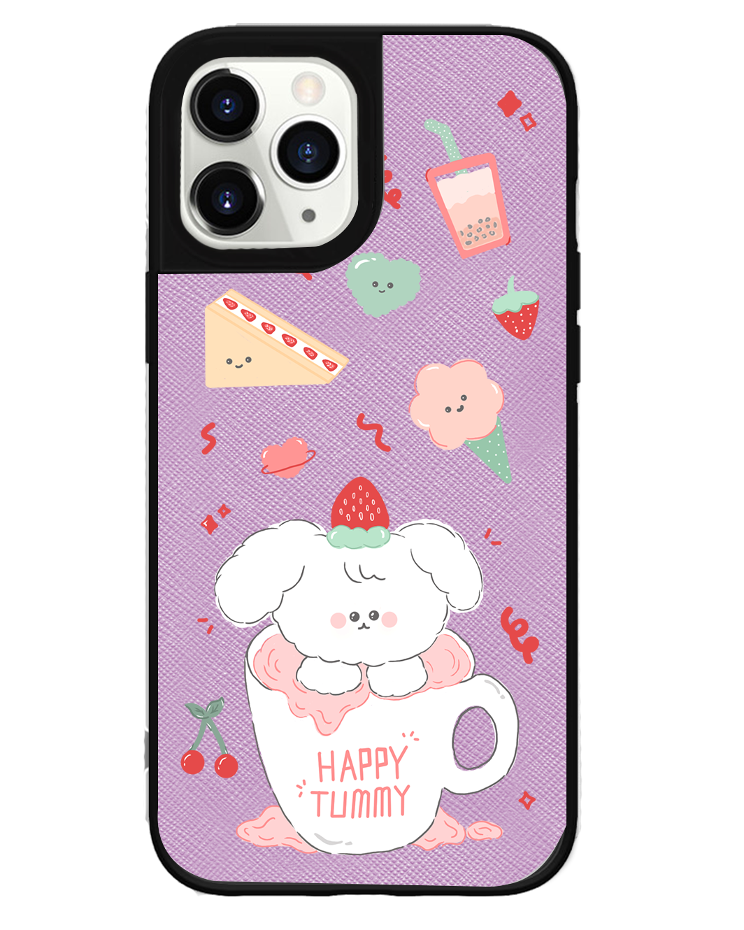 iPhone Leather Grip Case - Happy Tummy