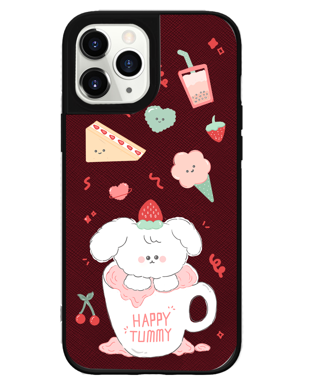 iPhone Leather Grip Case - Happy Tummy