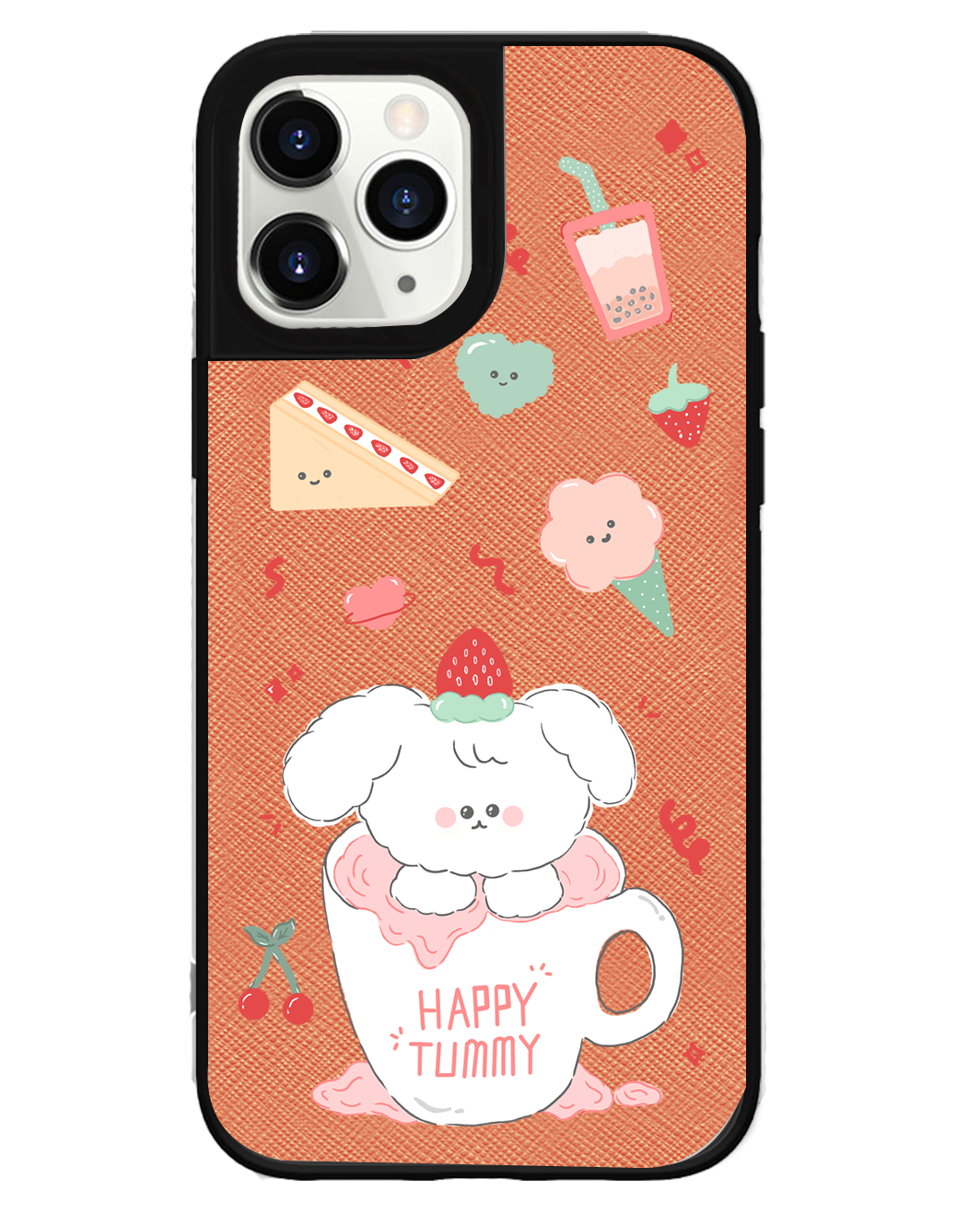 iPhone Leather Grip Case - Happy Tummy