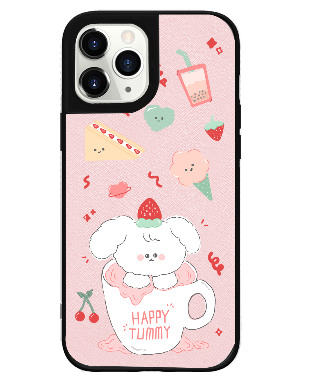 iPhone Leather Grip Case - Happy Tummy