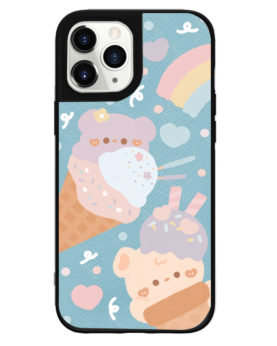 iPhone Leather Grip Case - Ice Cream for Teddy