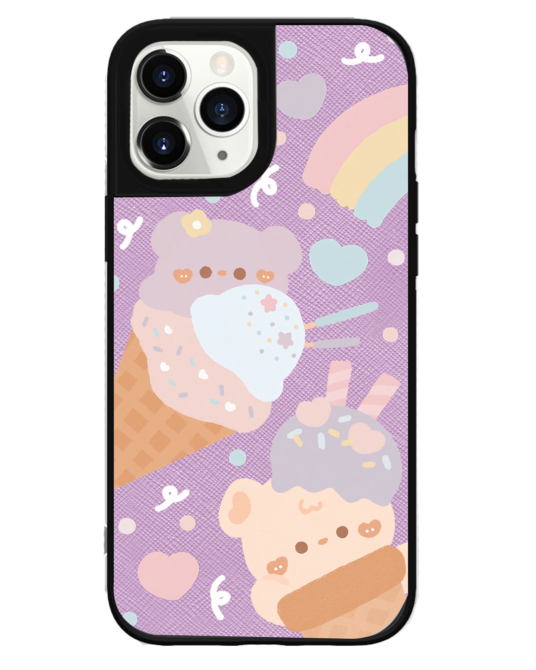 iPhone Leather Grip Case - Ice Cream for Teddy