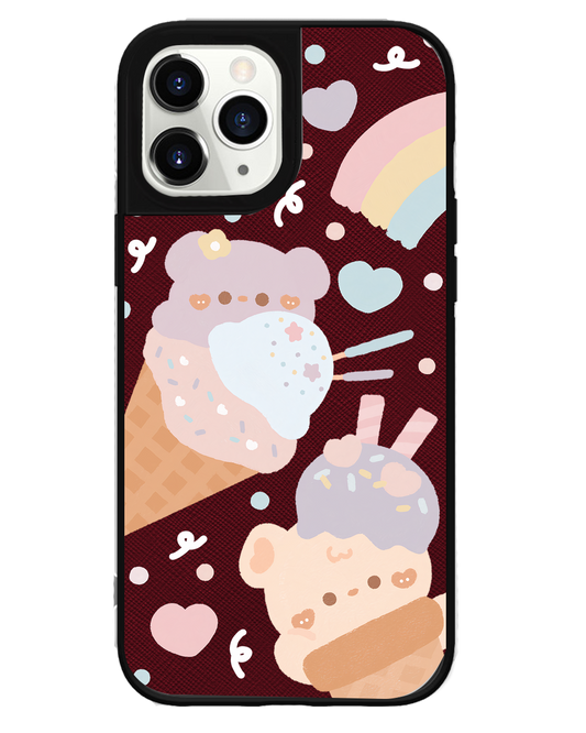 iPhone Leather Grip Case - Ice Cream for Teddy