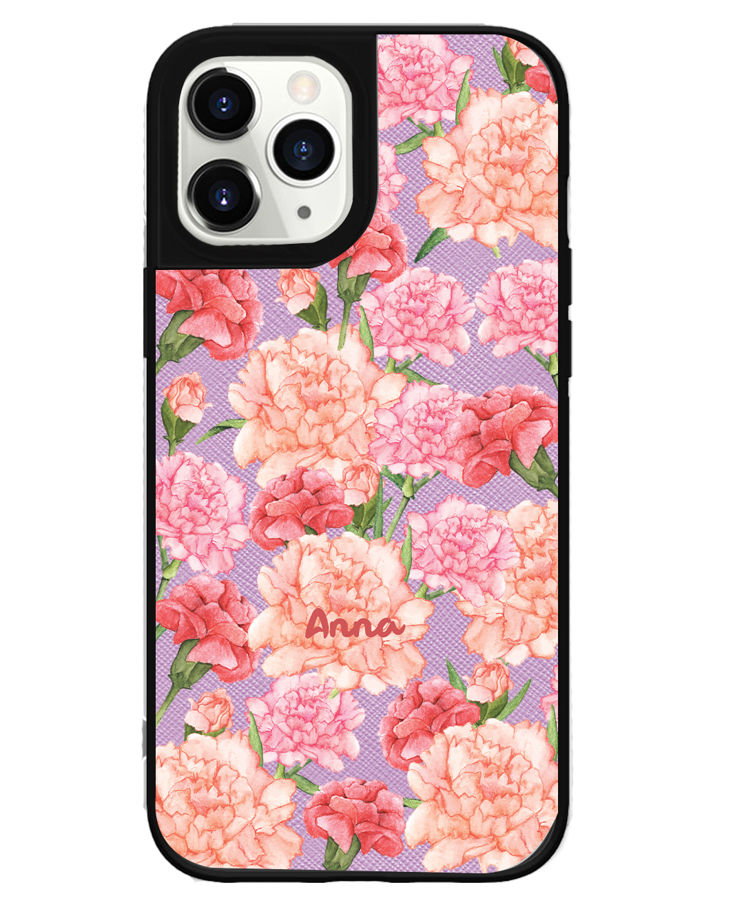 iPhone Leather Grip Case - January Carnation