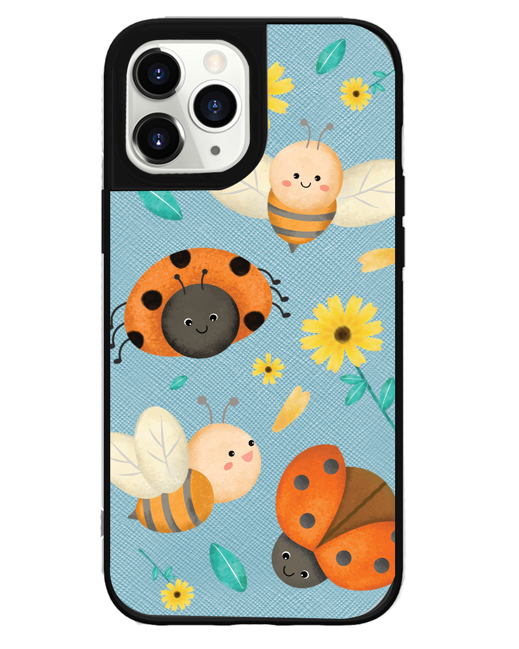 iPhone Leather Grip Case - Ladybug & Bee