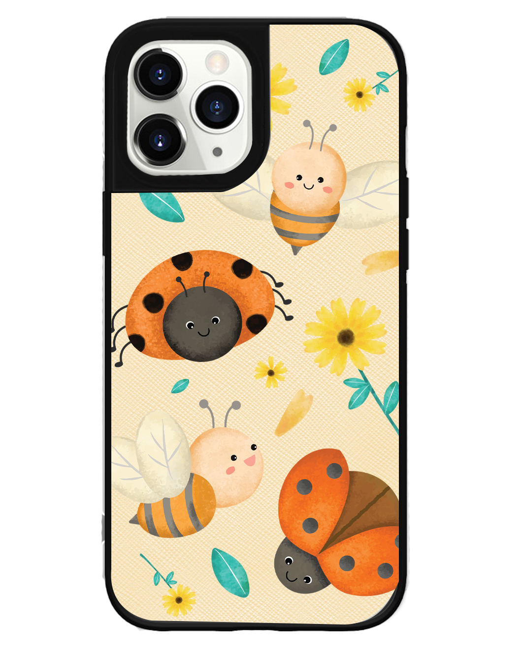 iPhone Leather Grip Case - Ladybug & Bee