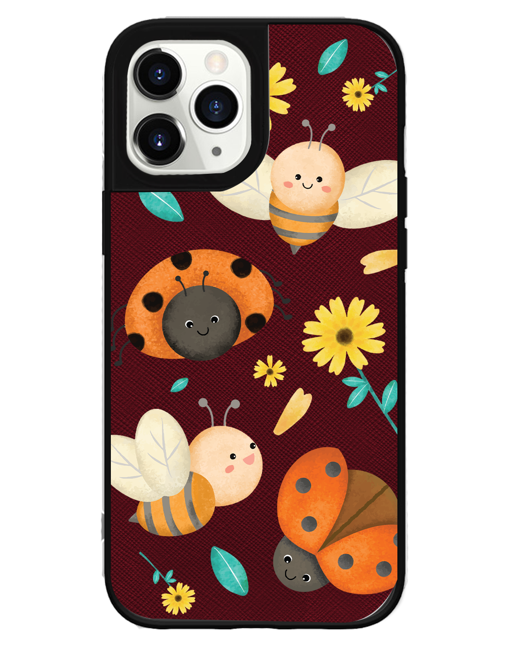 iPhone Leather Grip Case - Ladybug & Bee