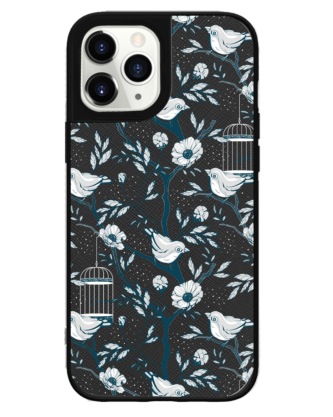 iPhone Leather Grip Case - Lovebird Monochrome