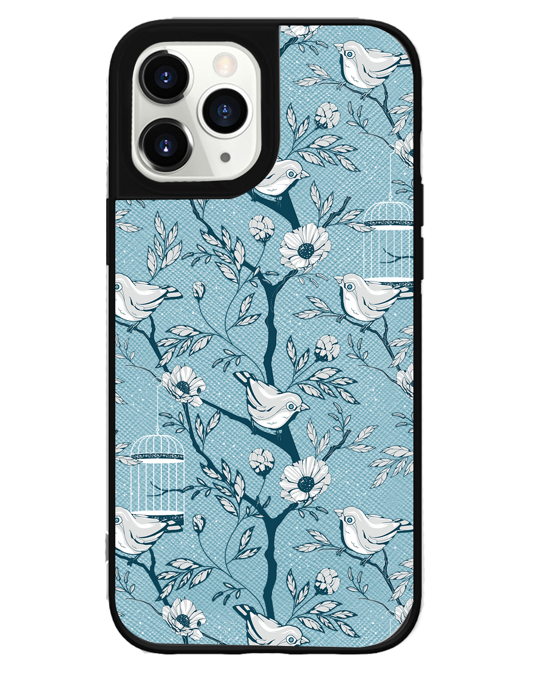 iPhone Leather Grip Case - Lovebird Monochrome