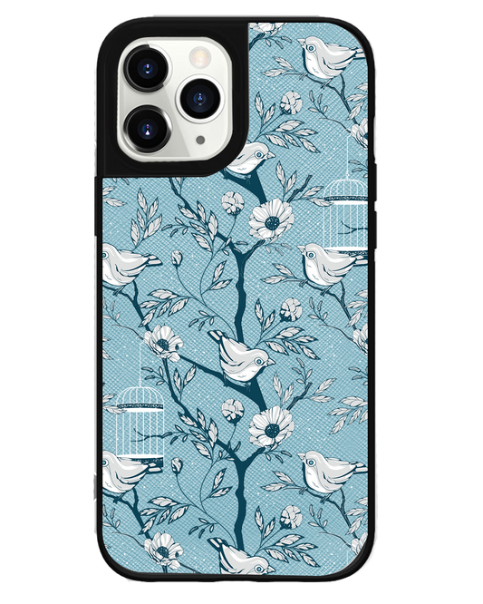 iPhone Leather Grip Case - Lovebird Monochrome