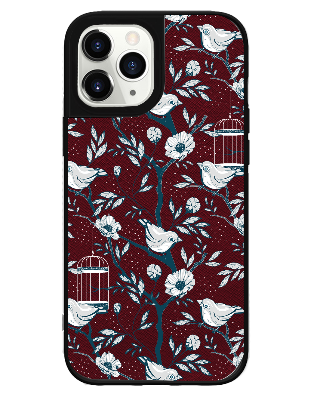 iPhone Leather Grip Case - Lovebird Monochrome