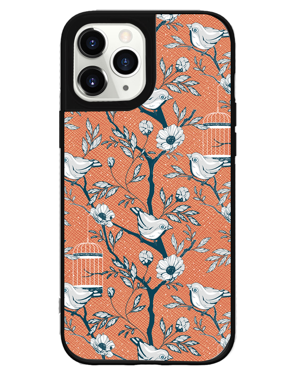 iPhone Leather Grip Case - Lovebird Monochrome