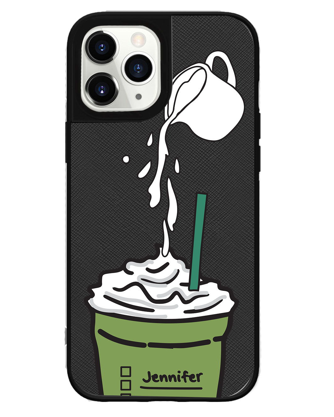 iPhone Leather Grip Case - Greentea Matcha Frappe