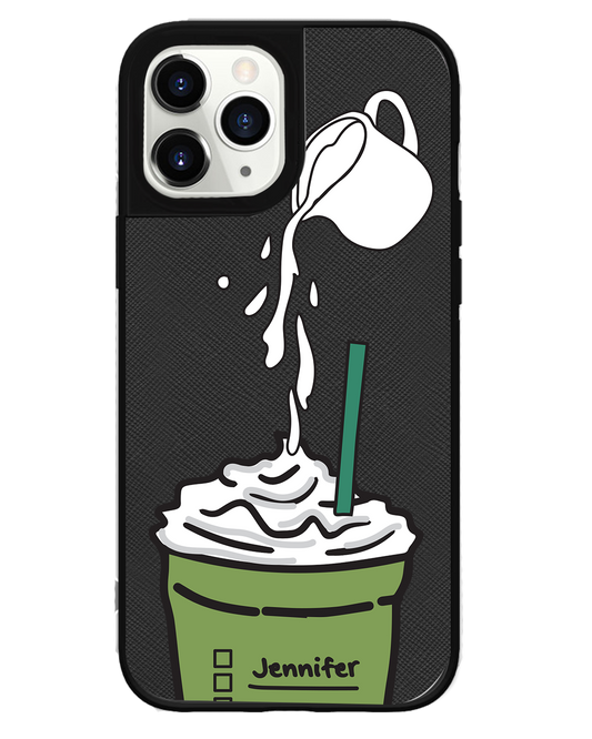 iPhone Leather Grip Case - Greentea Matcha Frappe