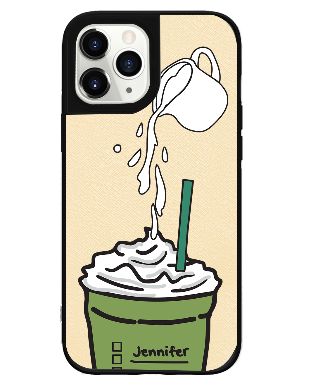 iPhone Leather Grip Case - Greentea Matcha Frappe