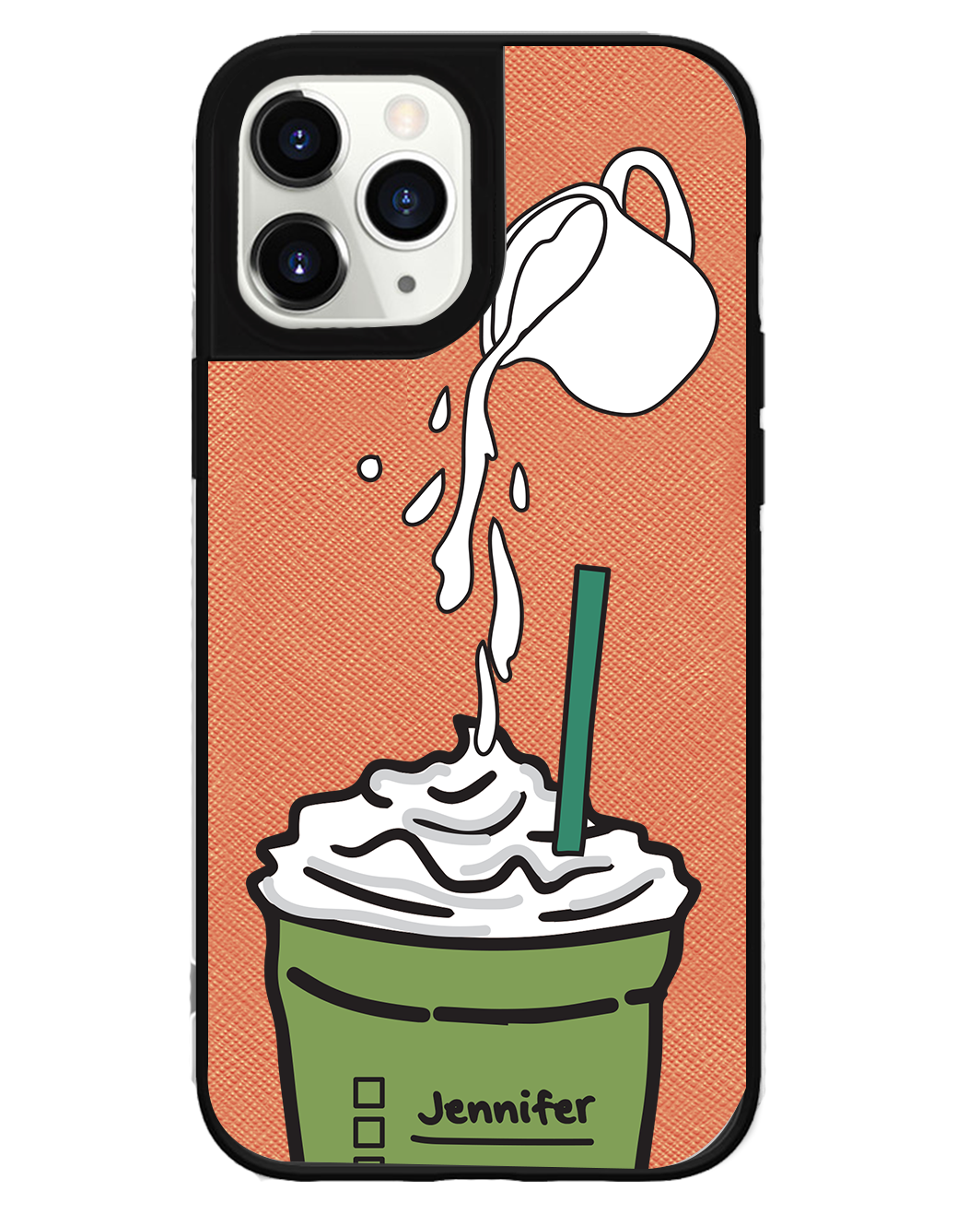 iPhone Leather Grip Case - Greentea Matcha Frappe