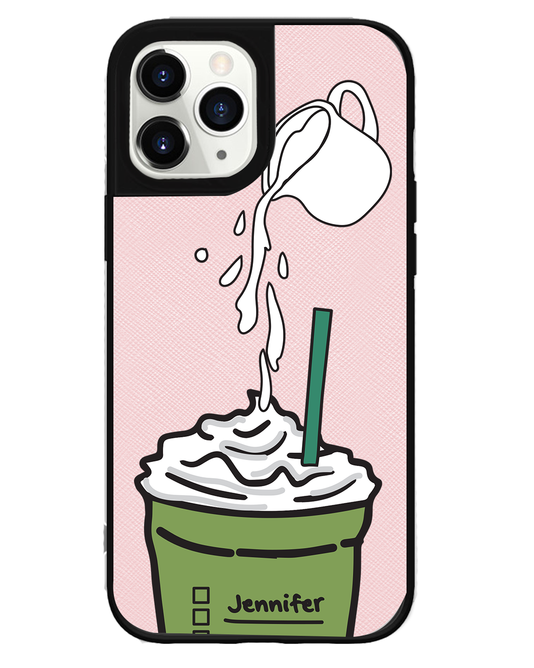 iPhone Leather Grip Case - Greentea Matcha Frappe