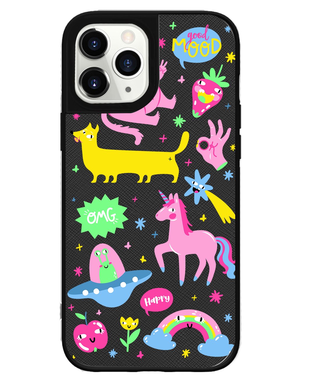 iPhone Leather Grip Case - Monster Say Good Mood