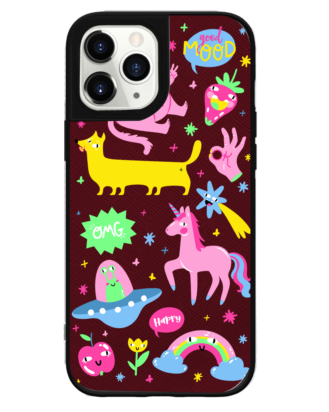 iPhone Leather Grip Case - Monster Say Good Mood